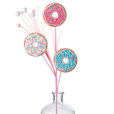 24" Donut Cookie Spray: Fuchsia, Blue, White