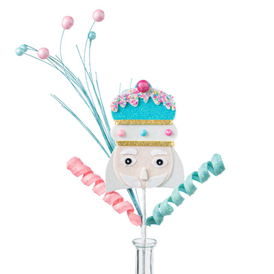 25" Candy Nutcracker Spray: Blue & Pink