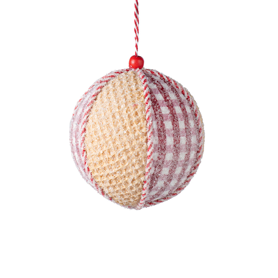 4" Iced Gingerbread Peppermint Ornament