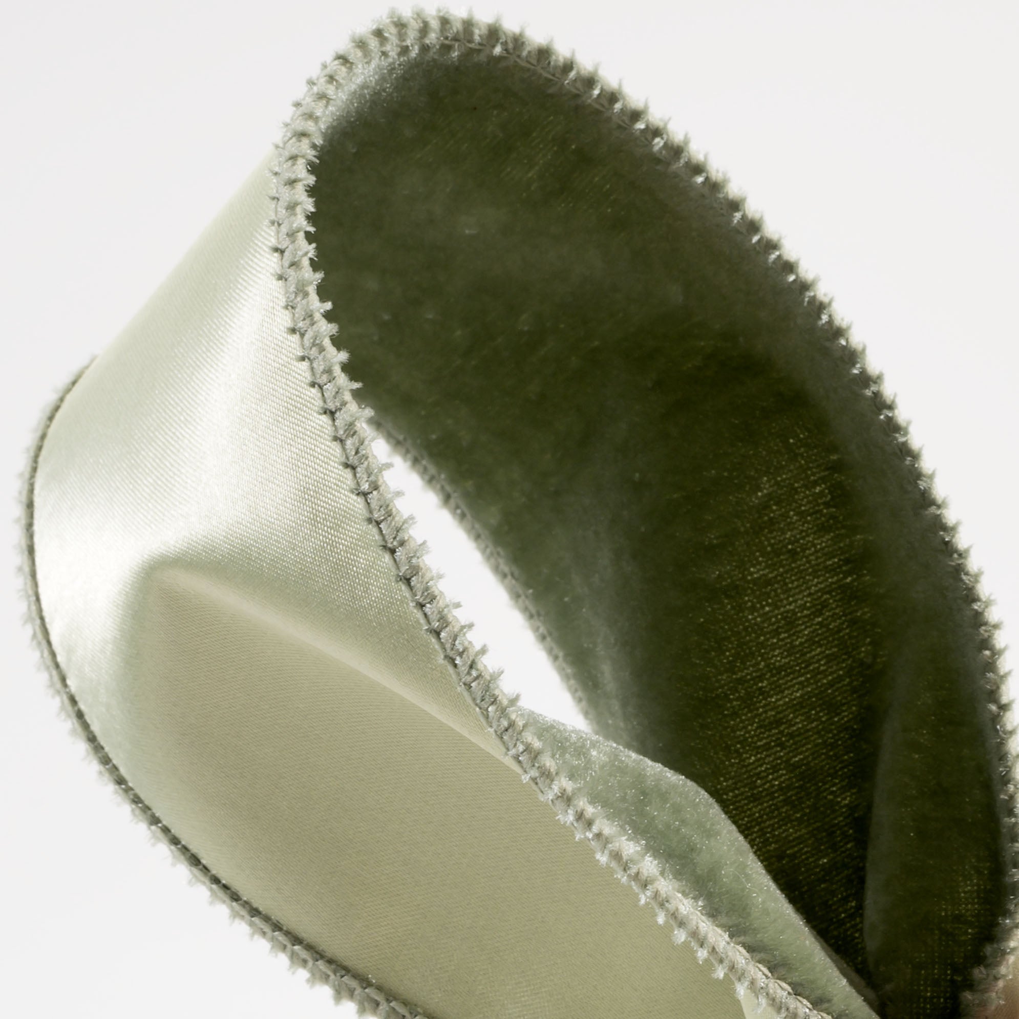 2.5" Deluxe Velvet Satin Backing Ribbon: Sage Green (10 Yards)