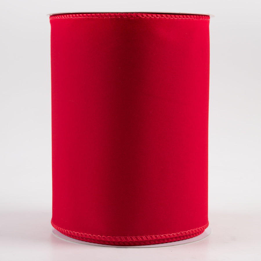 6" Outdoor Velvet Ribbon: Red (10 Yards)