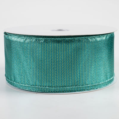 2.5" Woven Metallic Ribbon: Turquoise & Blue (50 Yards)