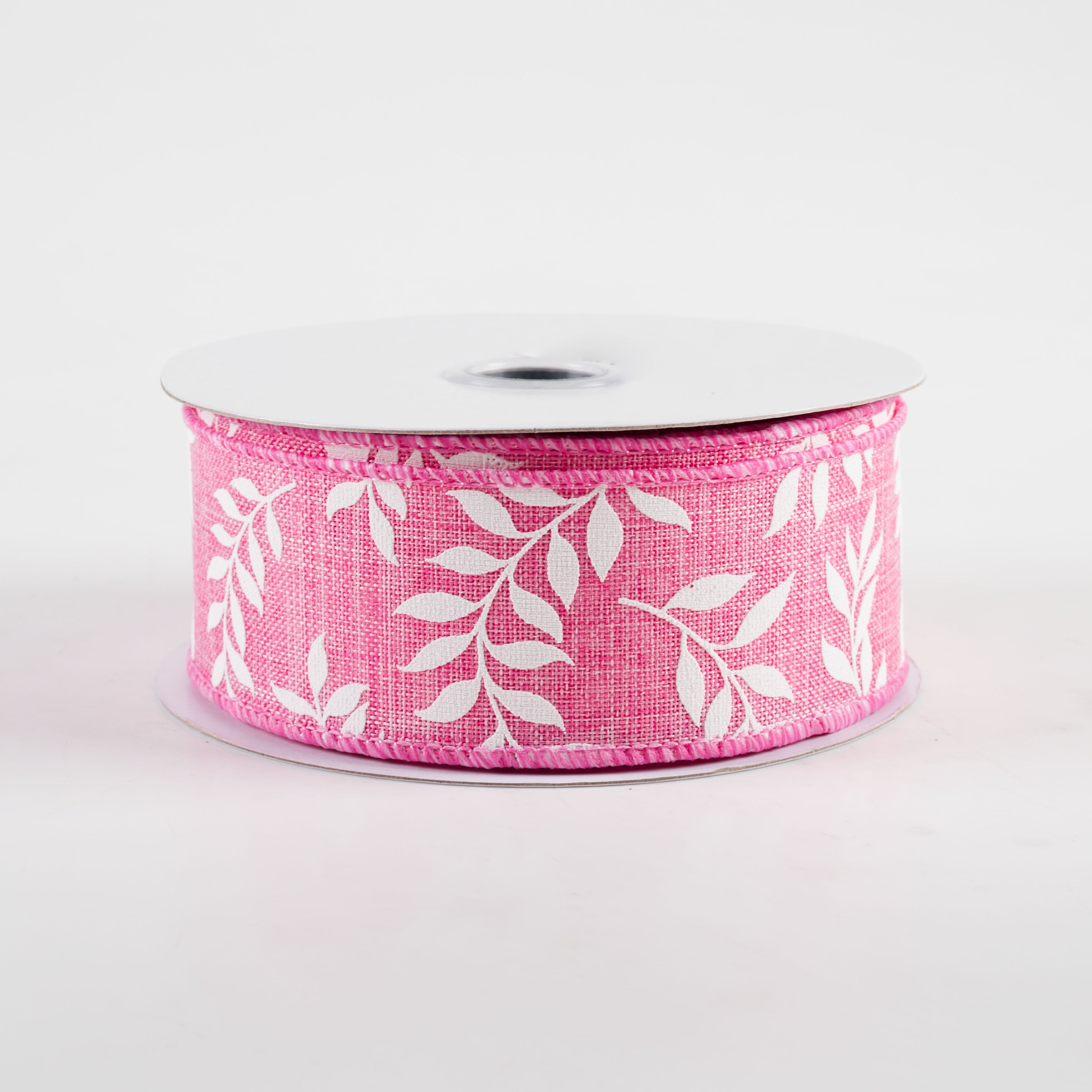 1.5" Laurel Leaf Ribbon: Pink (10 Yards)