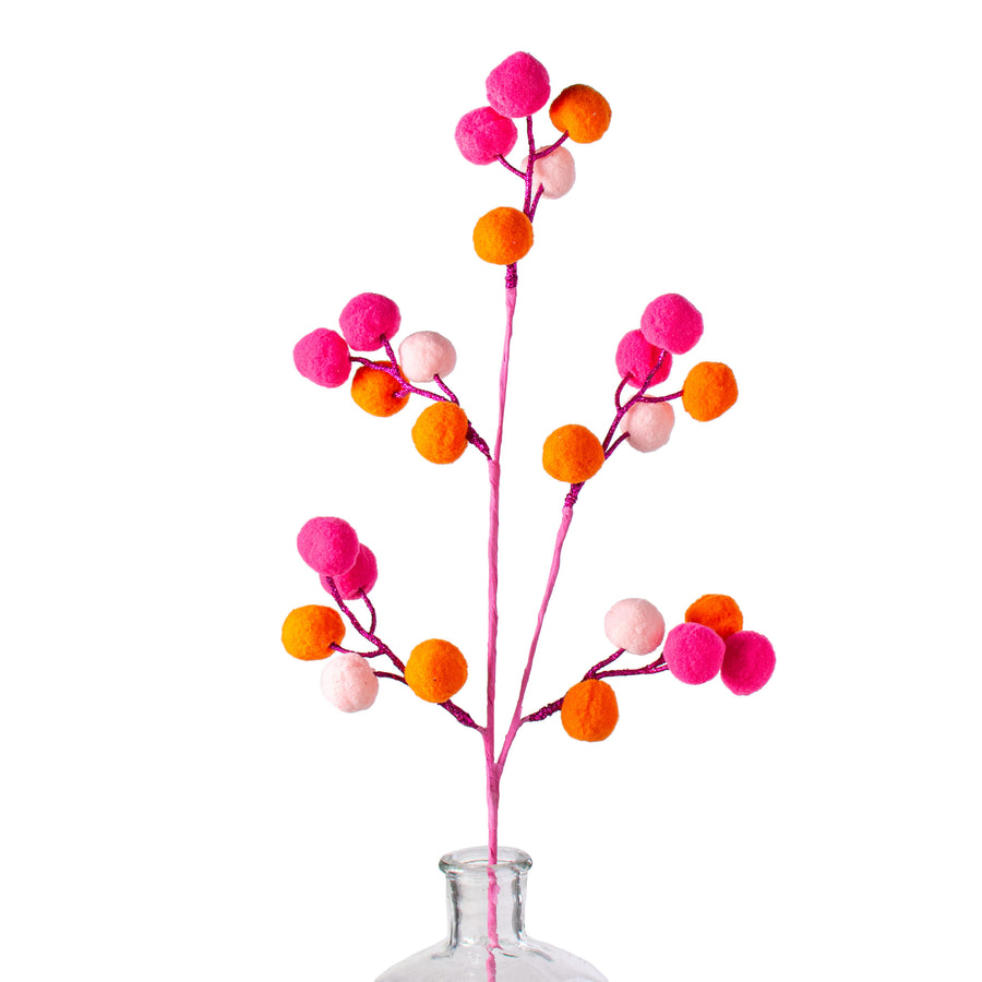 28" Felt Ball Spray: Fuchsia, Pink, Orange