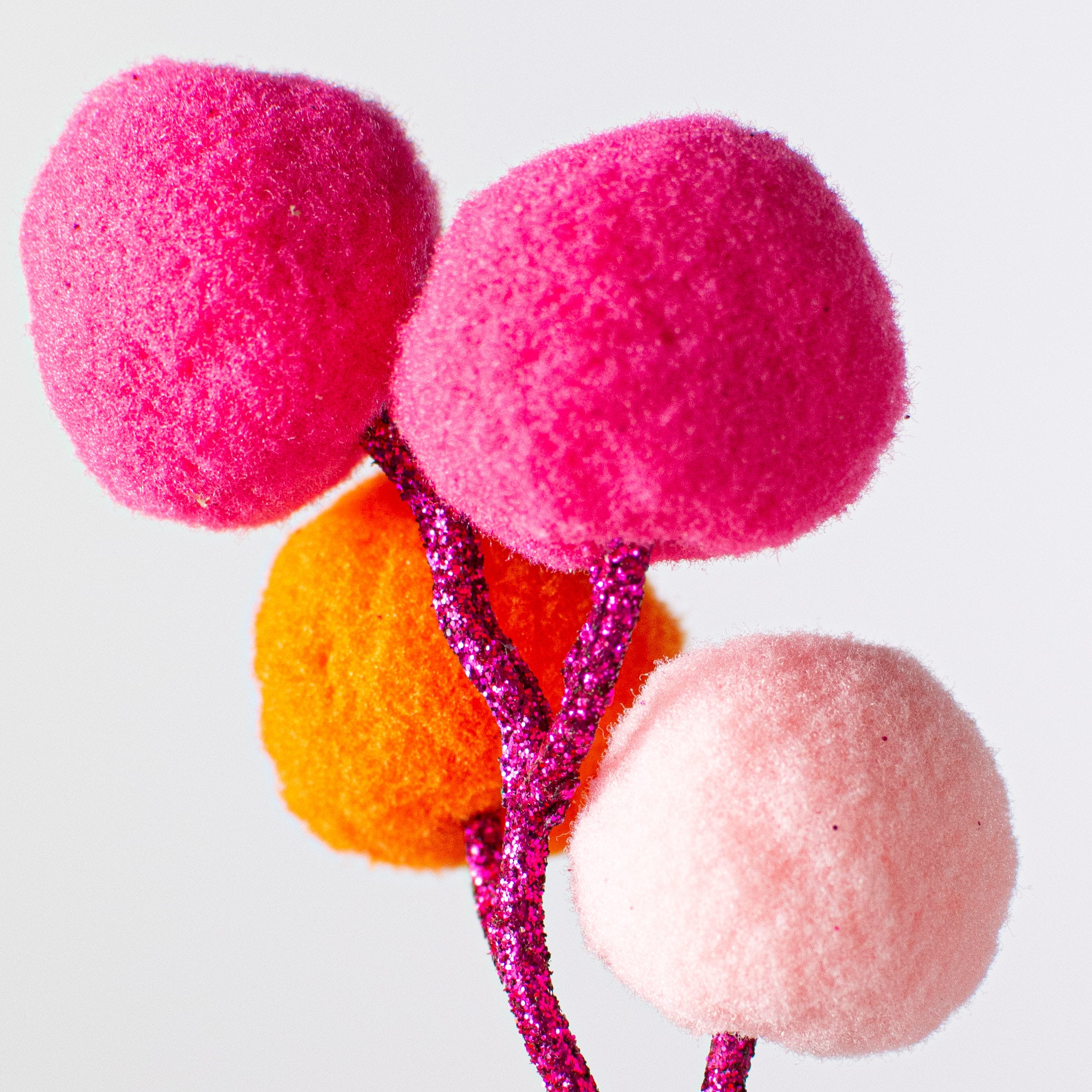 28" Felt Ball Spray: Fuchsia, Pink, Orange