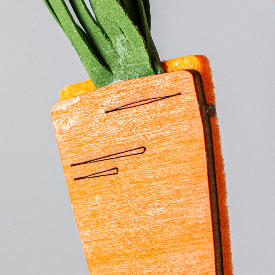 12" Carrot Wooden Cutout Pick: Orange