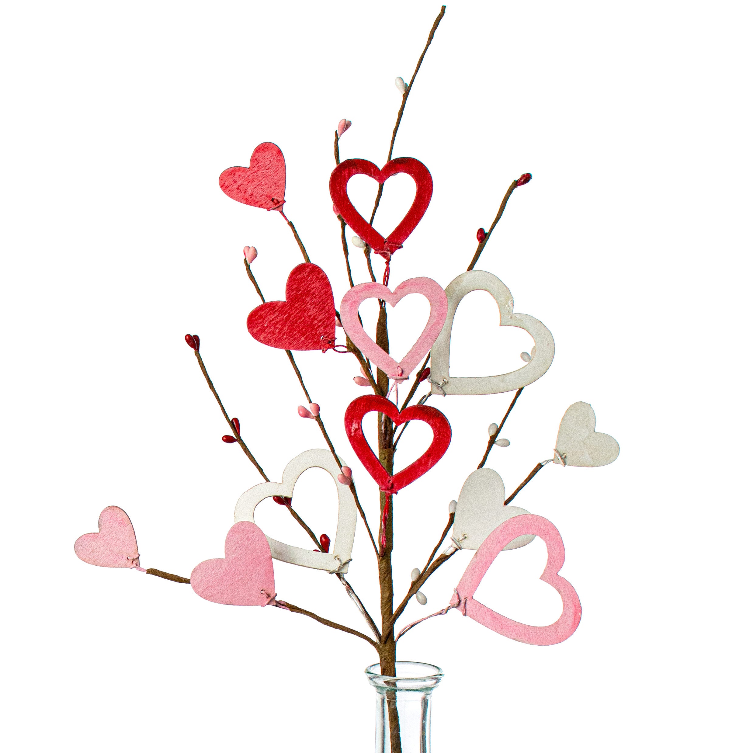 20" Valentine's Day Wooden Cutout Heart Spray