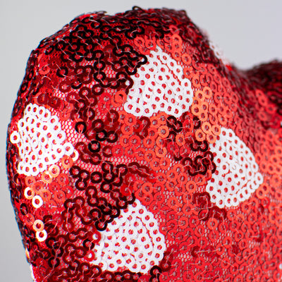 19" Single Sequin Valentine Heart Pick: Red