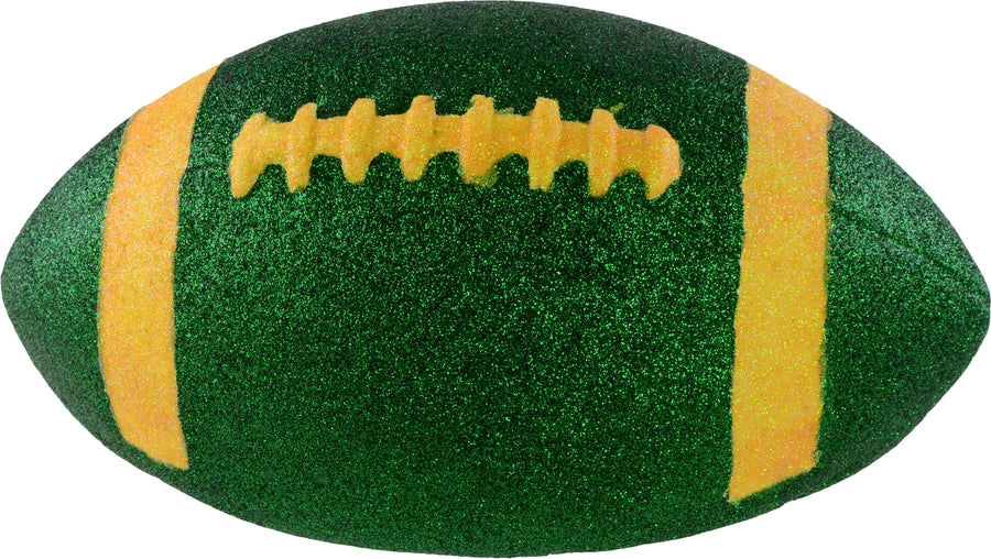 11" Football Accent: Metallic Glitter Green & Gold