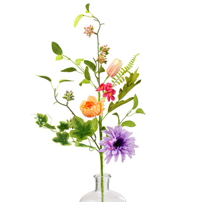 24" Peony Dahlia Spray: Orange, Pink, Purple
