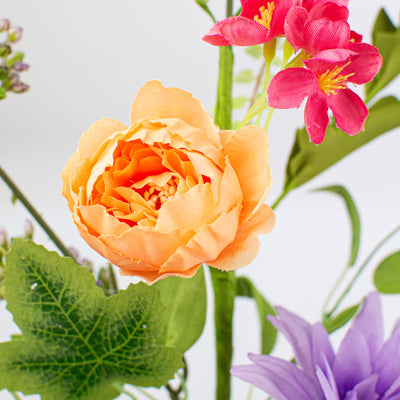 24" Peony Dahlia Spray: Orange, Pink, Purple