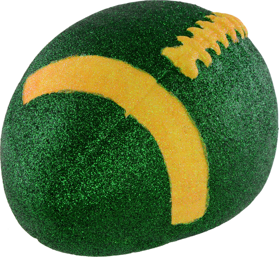11" Football Accent: Metallic Glitter Green & Gold