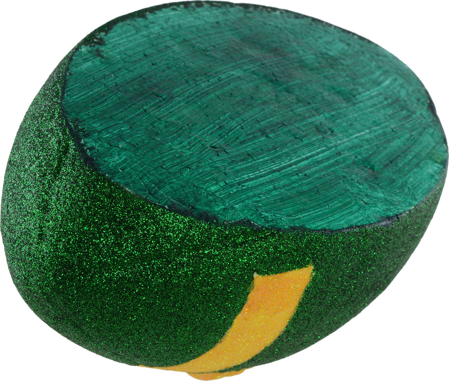 11" Football Accent: Metallic Glitter Green & Gold