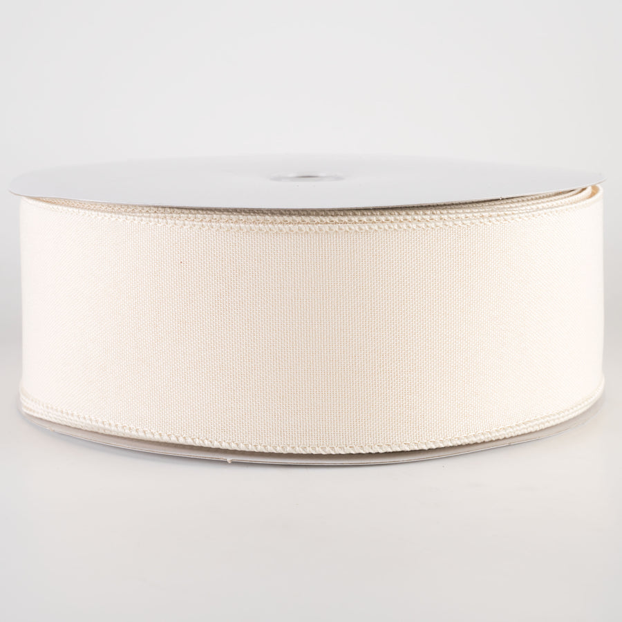 2.5" Value Faux Burlap Ribbon: Cream (50 Yards)