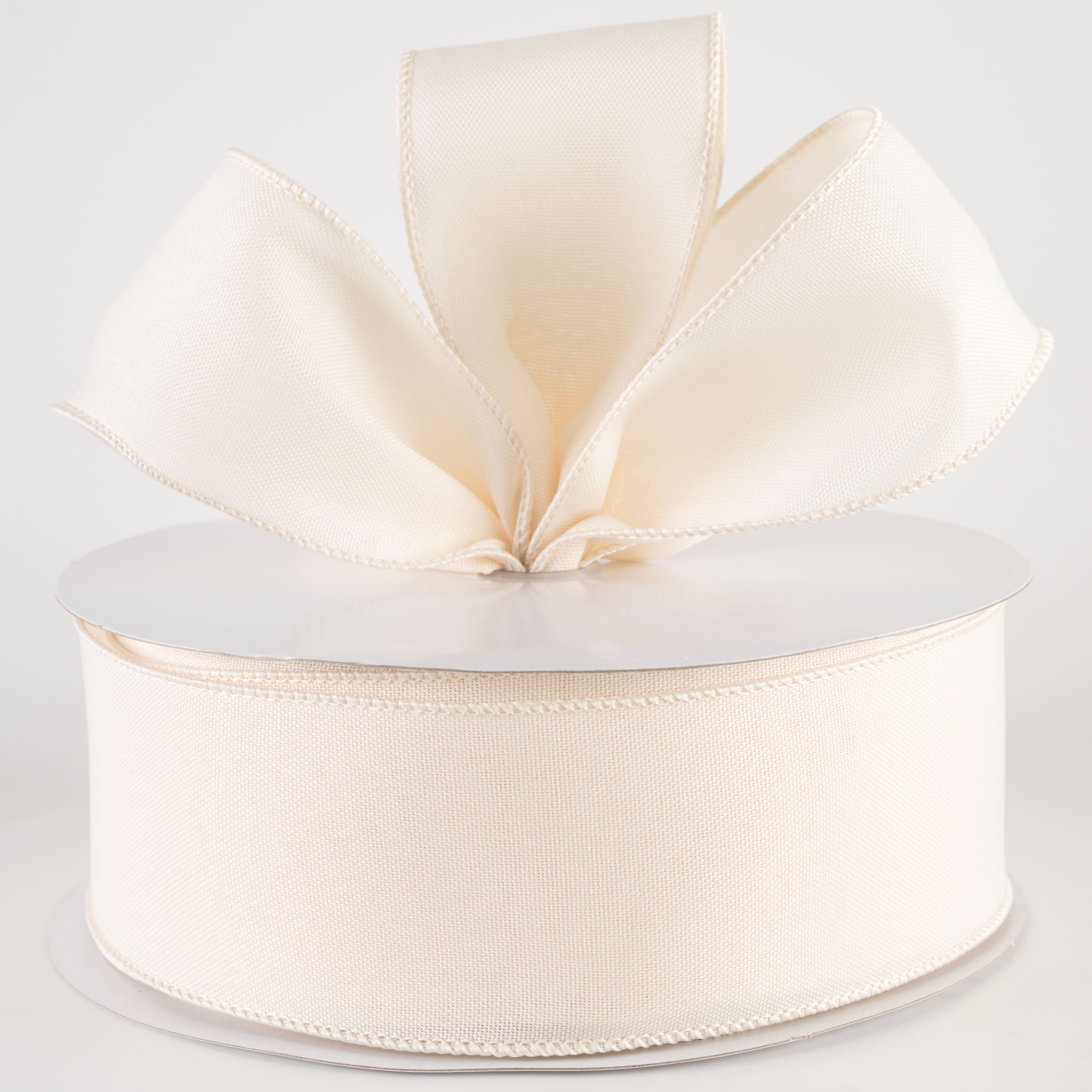 2.5" Value Faux Burlap Ribbon: Cream (50 Yards)