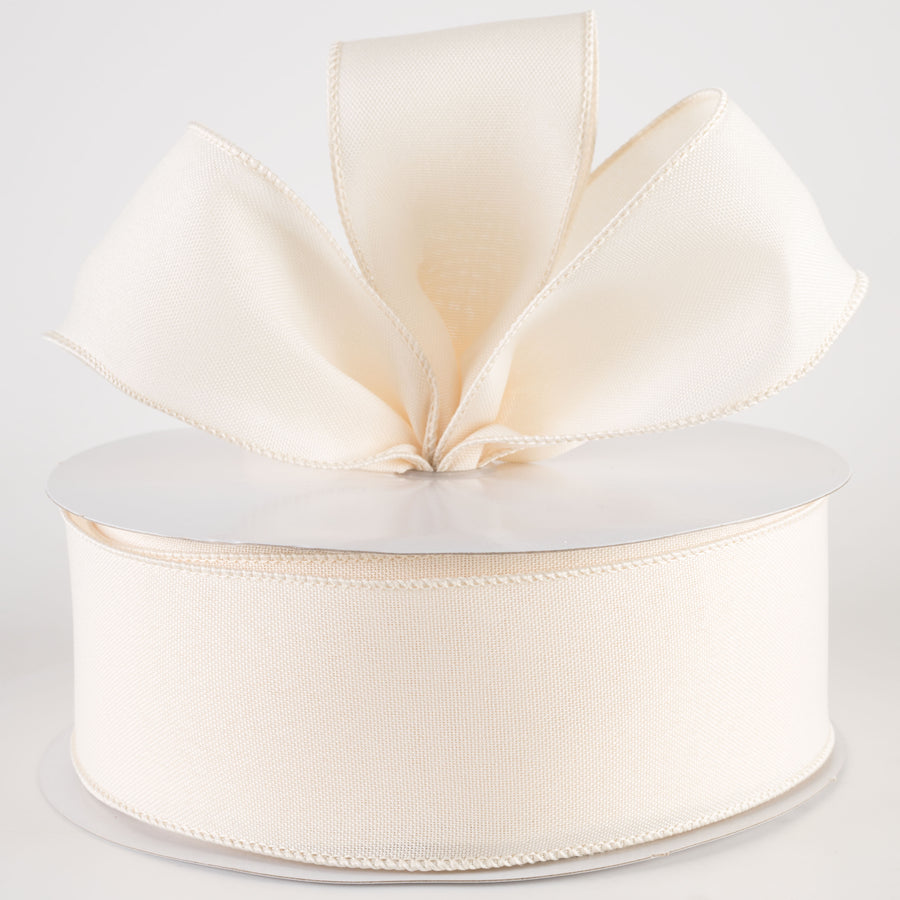 2.5" Value Faux Burlap Ribbon: Cream (50 Yards)