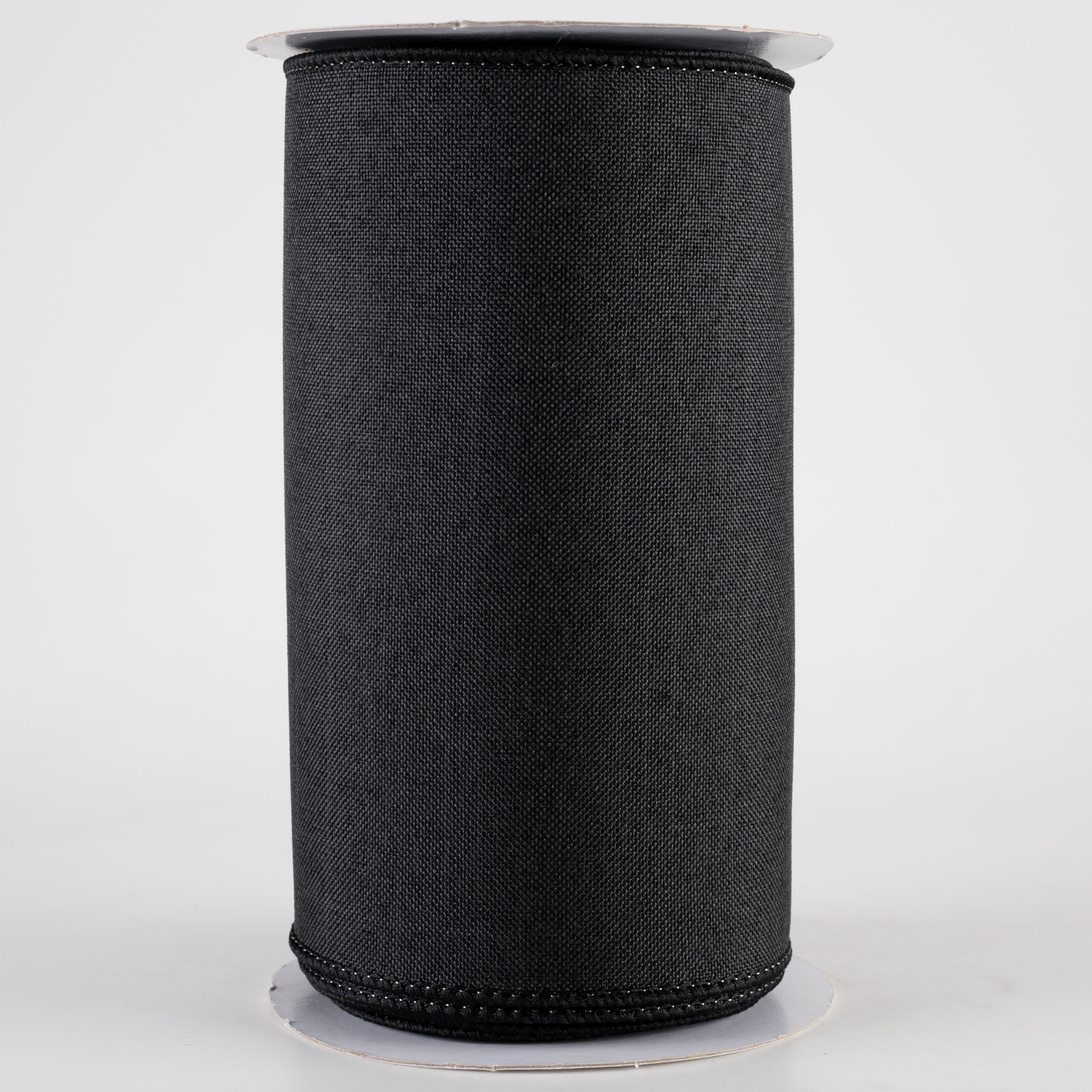 6" Royal Canvas Ribbon: Black (10 Yards)
