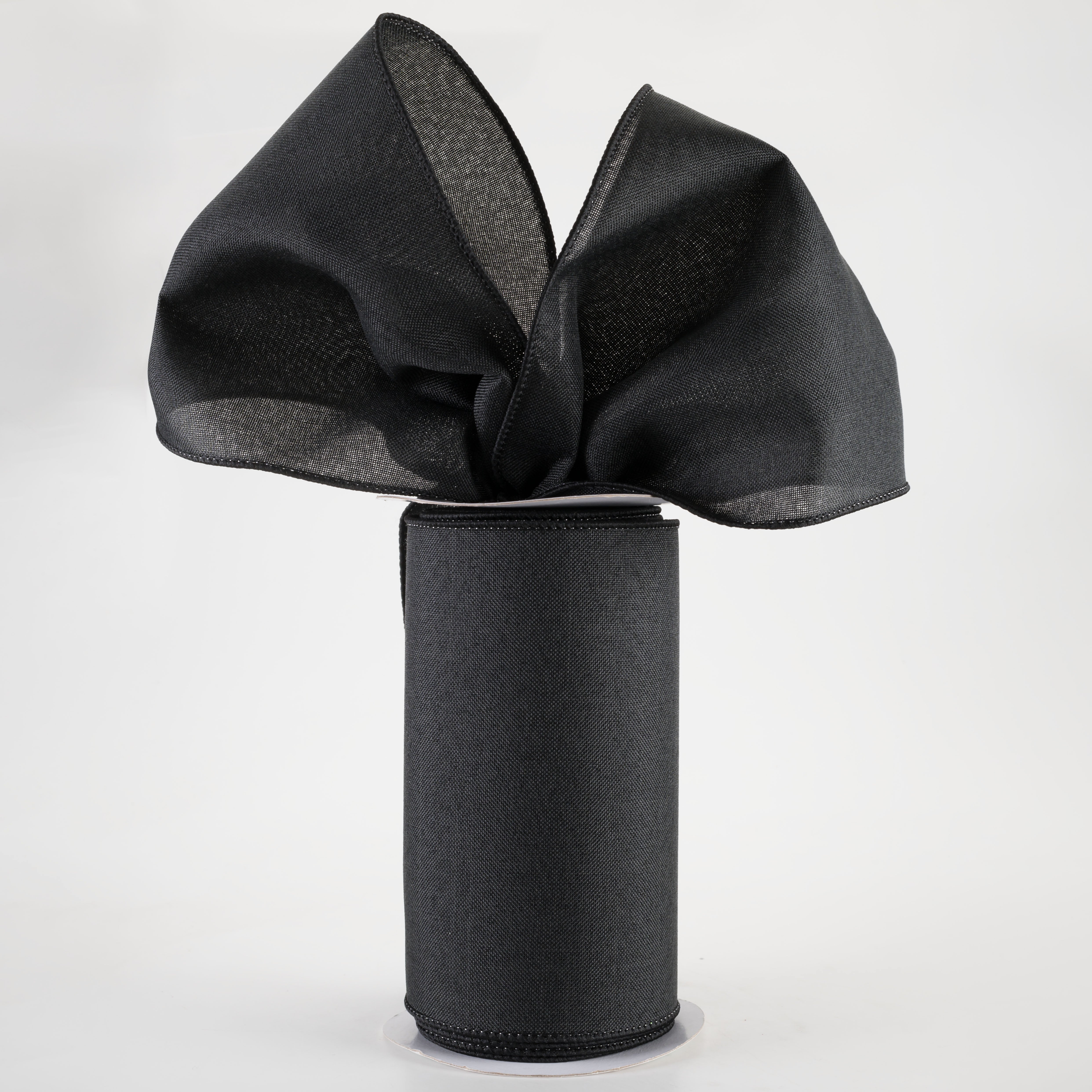 6" Royal Canvas Ribbon: Black (10 Yards)