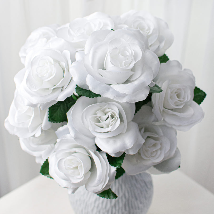17" Colorfast Lillian Open Rose Bush (12): White