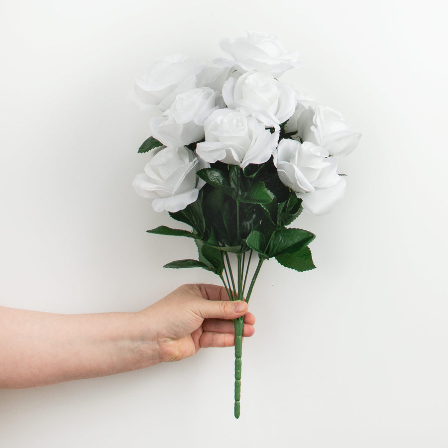 17" Colorfast Lillian Open Rose Bush (12): White