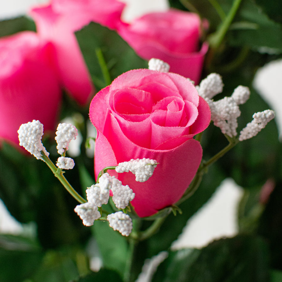 16" Colorfast Lillian Rose Bud Bush: Hot Pink (14)