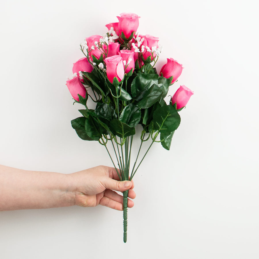 16" Colorfast Lillian Rose Bud Bush: Hot Pink (14)