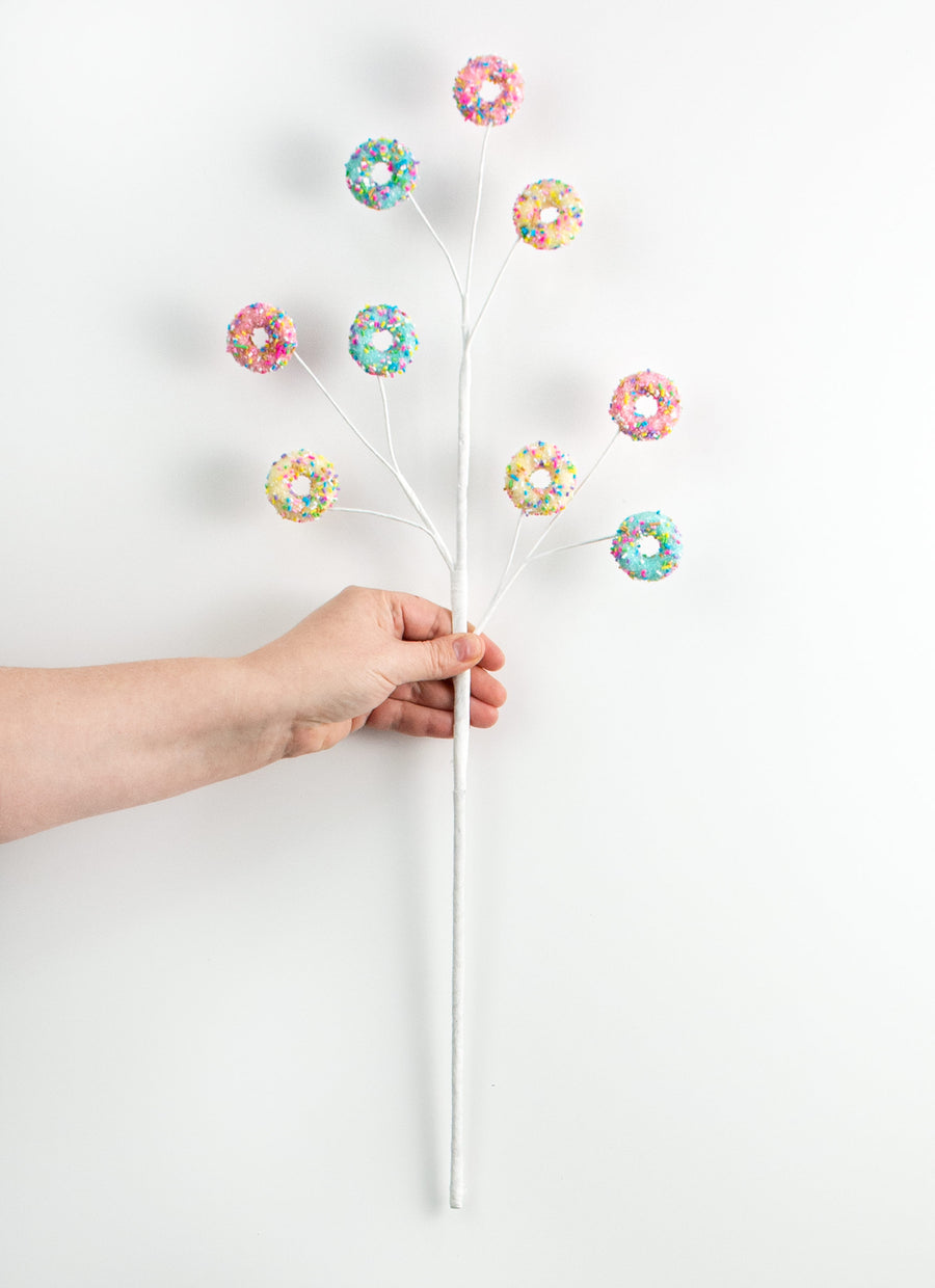 24" Pastel Rainbow Donut Spray