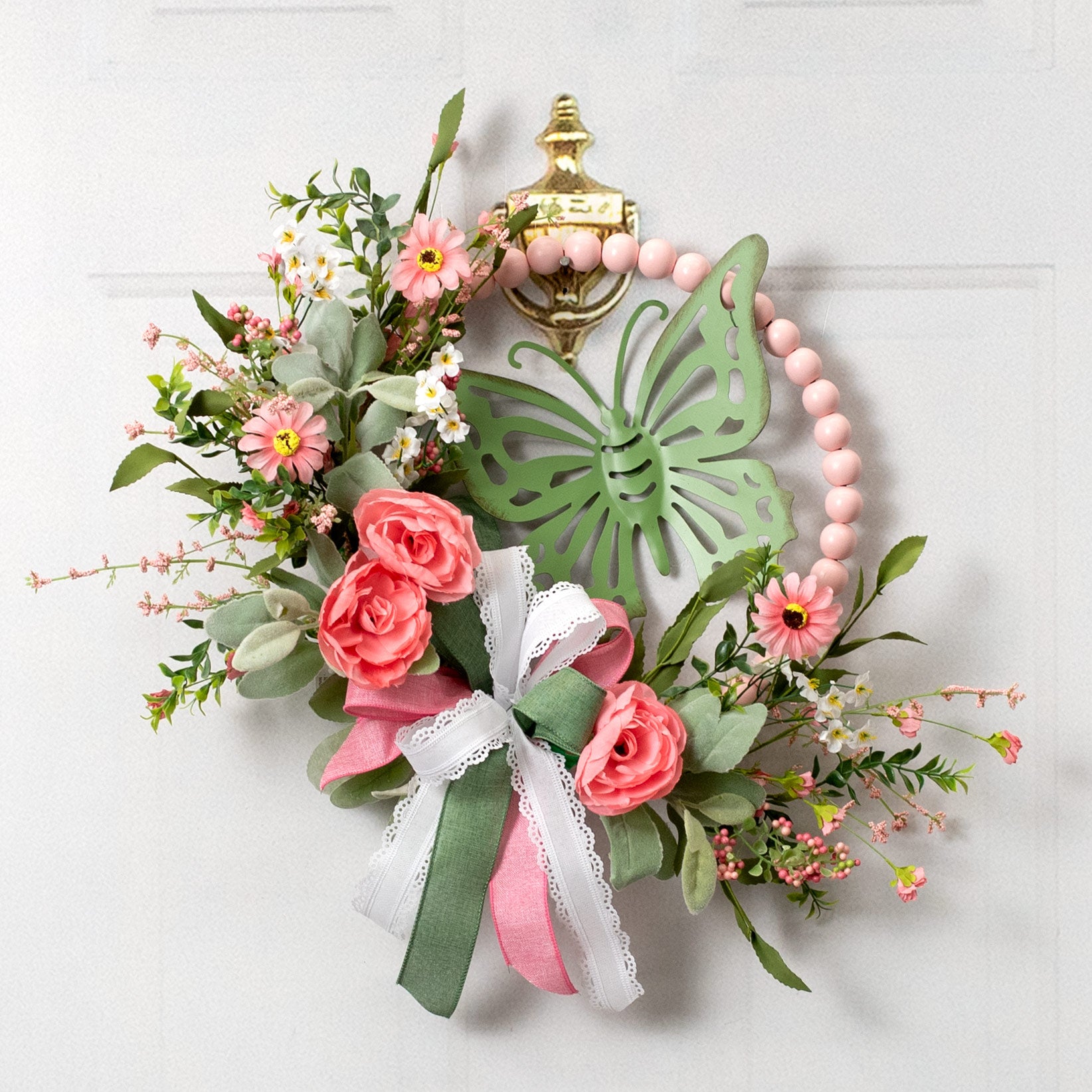 10" Metal Cutout Hanger: Green Butterfly