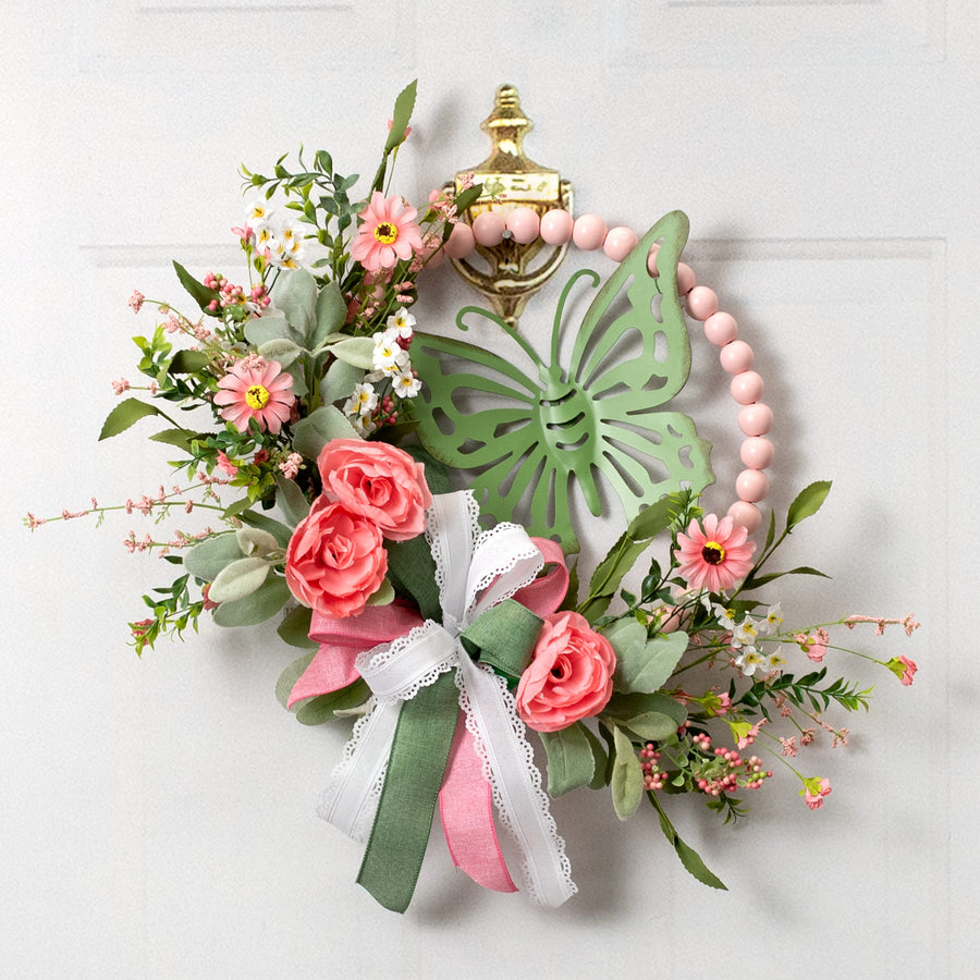 10" Metal Cutout Hanger: Green Butterfly