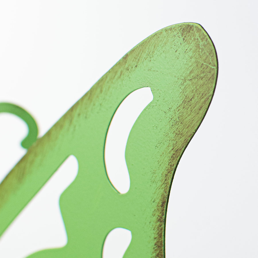 10" Metal Cutout Hanger: Green Butterfly