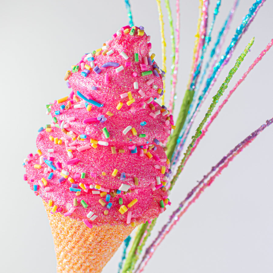 31" Sprinkle Ice Cream Cone: Pink