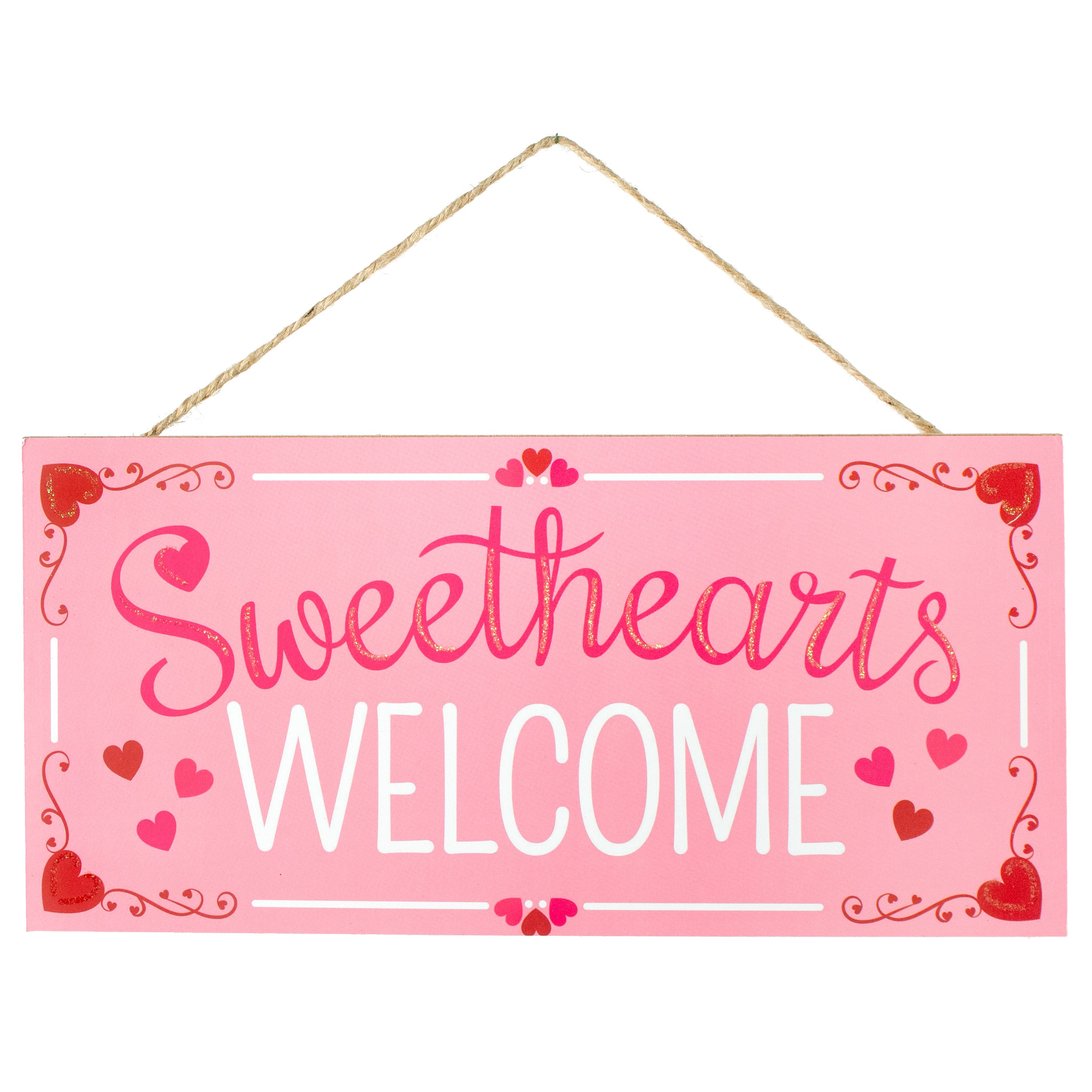 12" Wooden Sign: Sweethearts Welcome