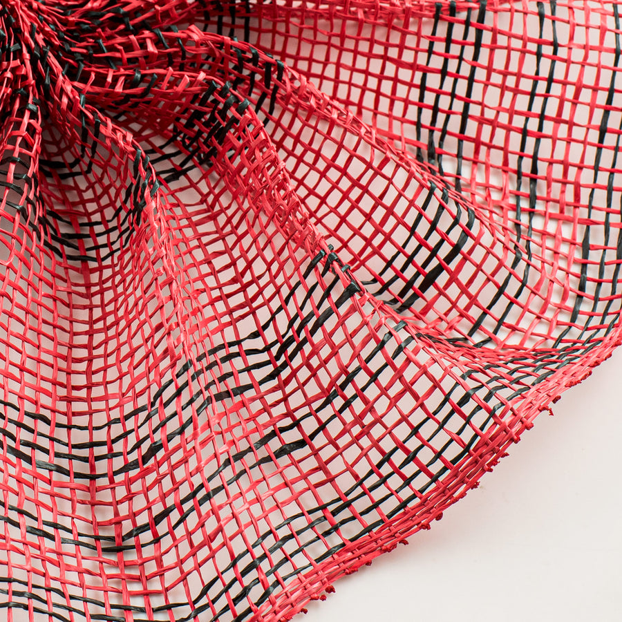 10" Poly Burlap Triple Stripe Mesh: Red & Black