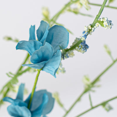 31" Fabric Flower Eucalyptus Spray: Light Blue