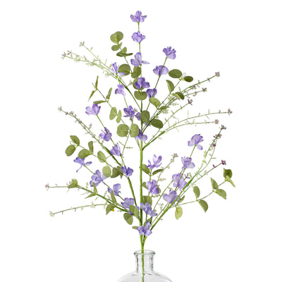 31" Fabric Flower Eucalyptus Spray: Lavender