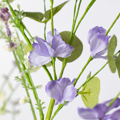 31" Fabric Flower Eucalyptus Spray: Lavender