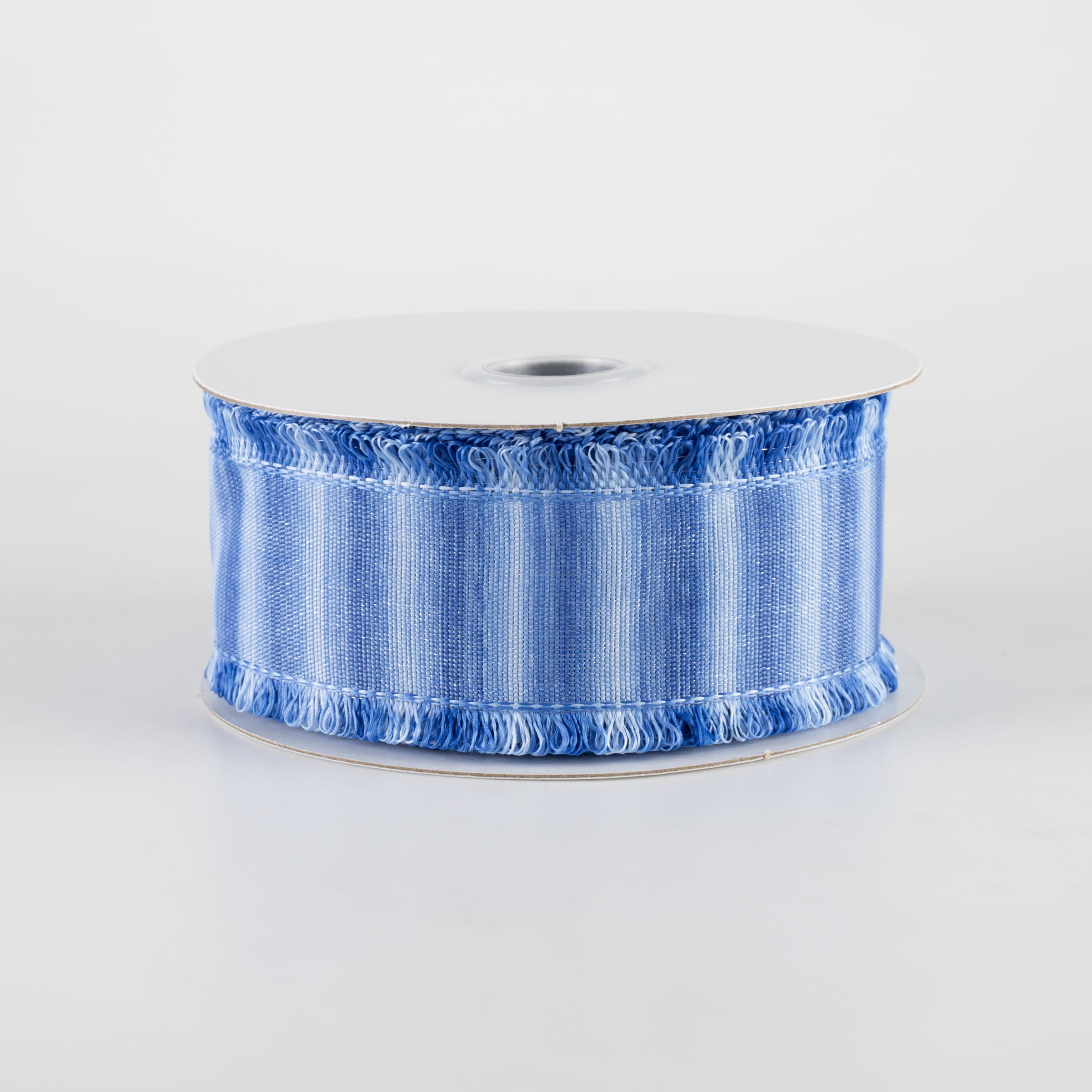 1.5" Two-Tone Fuzzy Edge Ribbon: Blue (10 Yards)