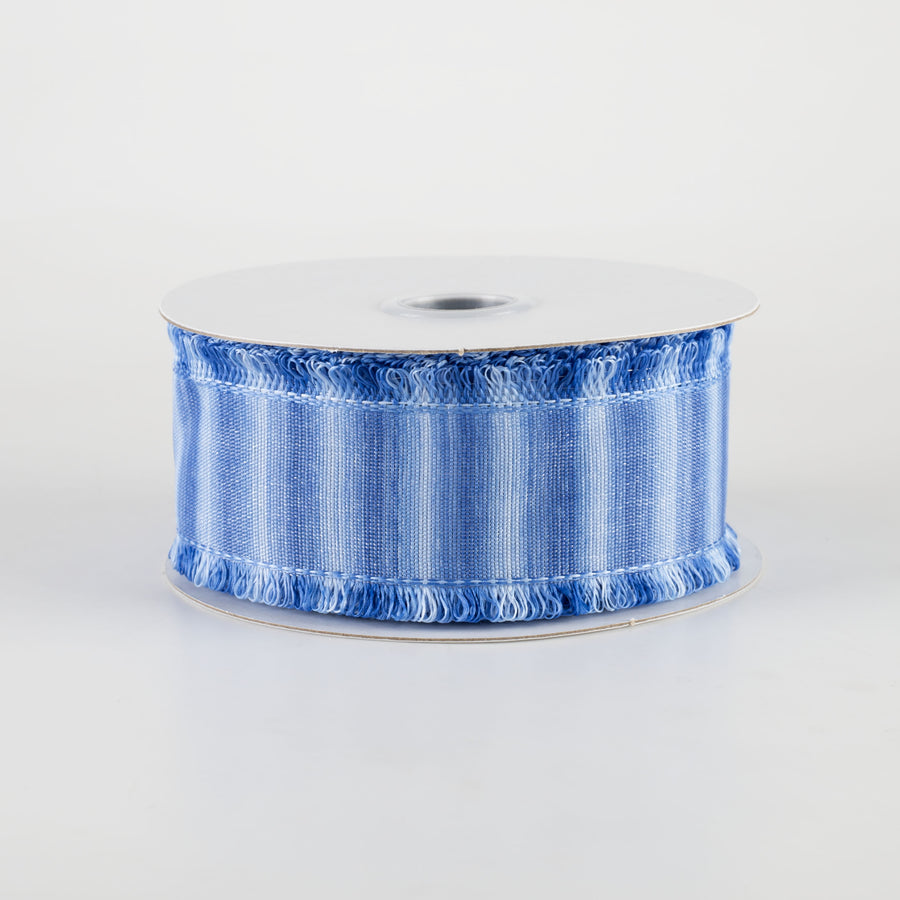 1.5" Two-Tone Fuzzy Edge Ribbon: Blue (10 Yards)