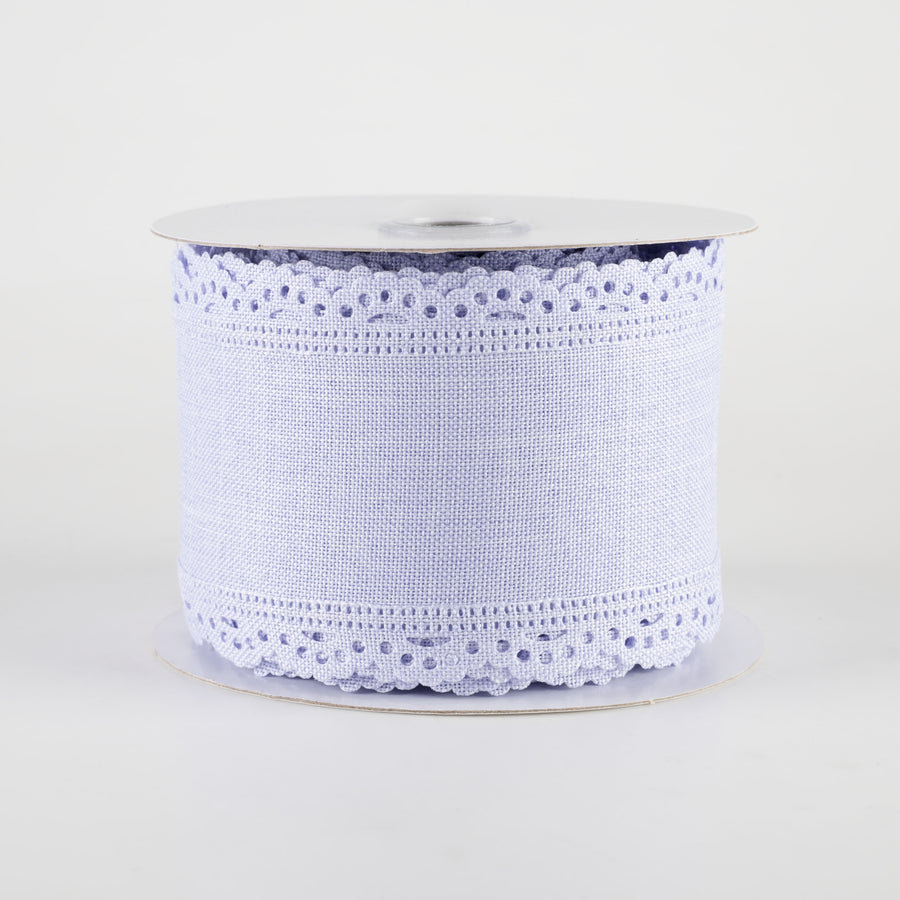 2.5" Scalloped Edge Ribbon: Light Lavender (10 Yards)