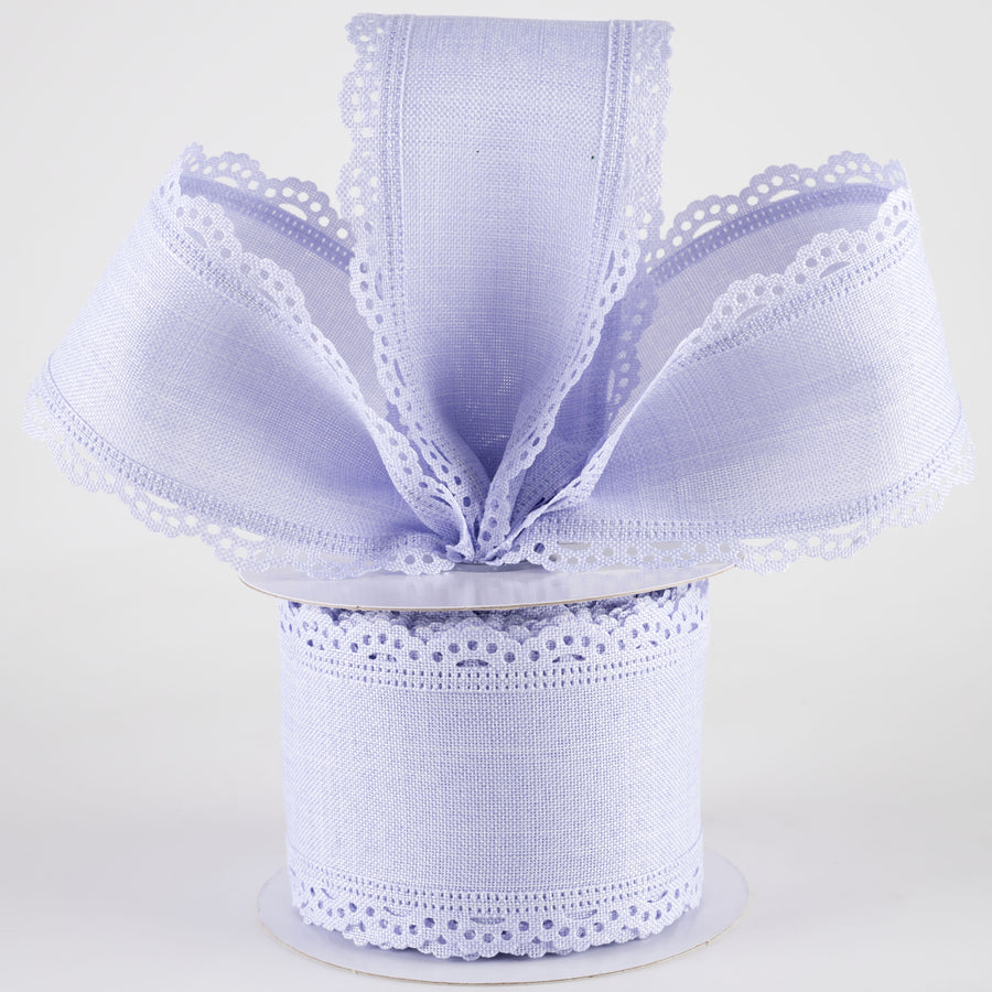 2.5" Scalloped Edge Ribbon: Light Lavender (10 Yards)