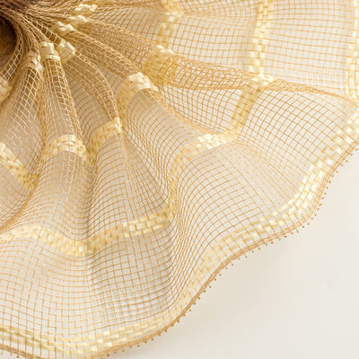 10" Vertical Wide Stripe Mesh: Natural & Cream