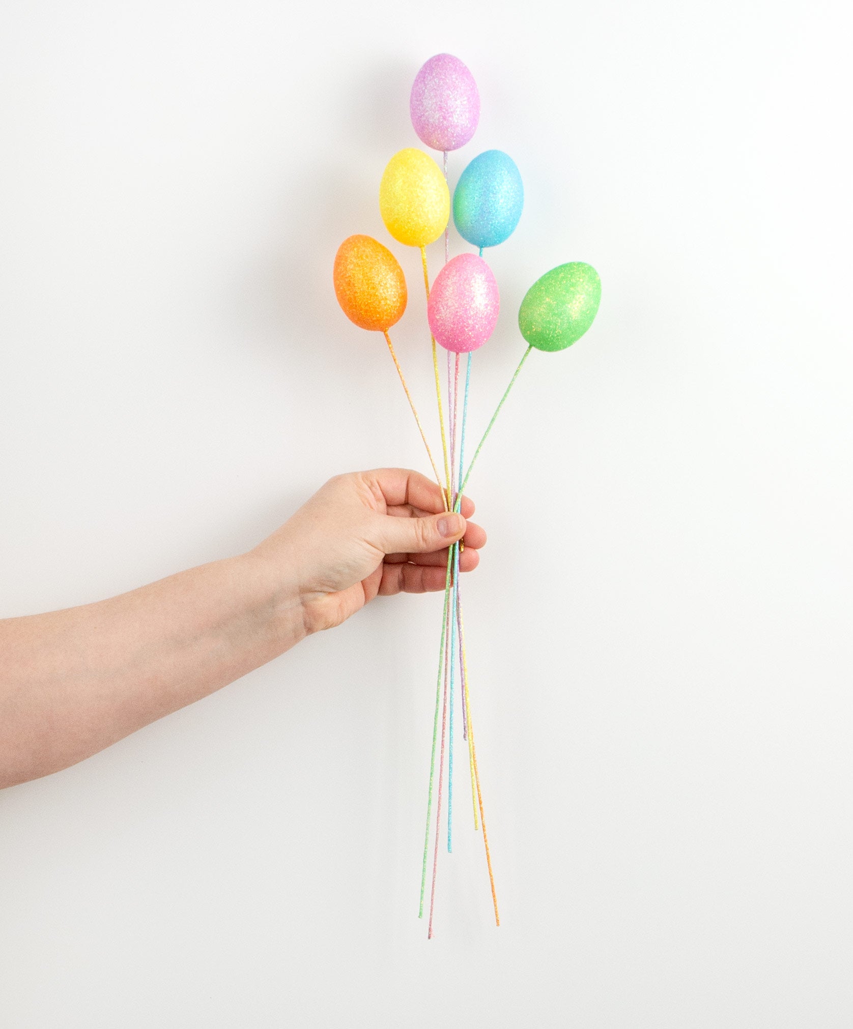 15" Glitter Egg Pick Bundle: Spring Multi