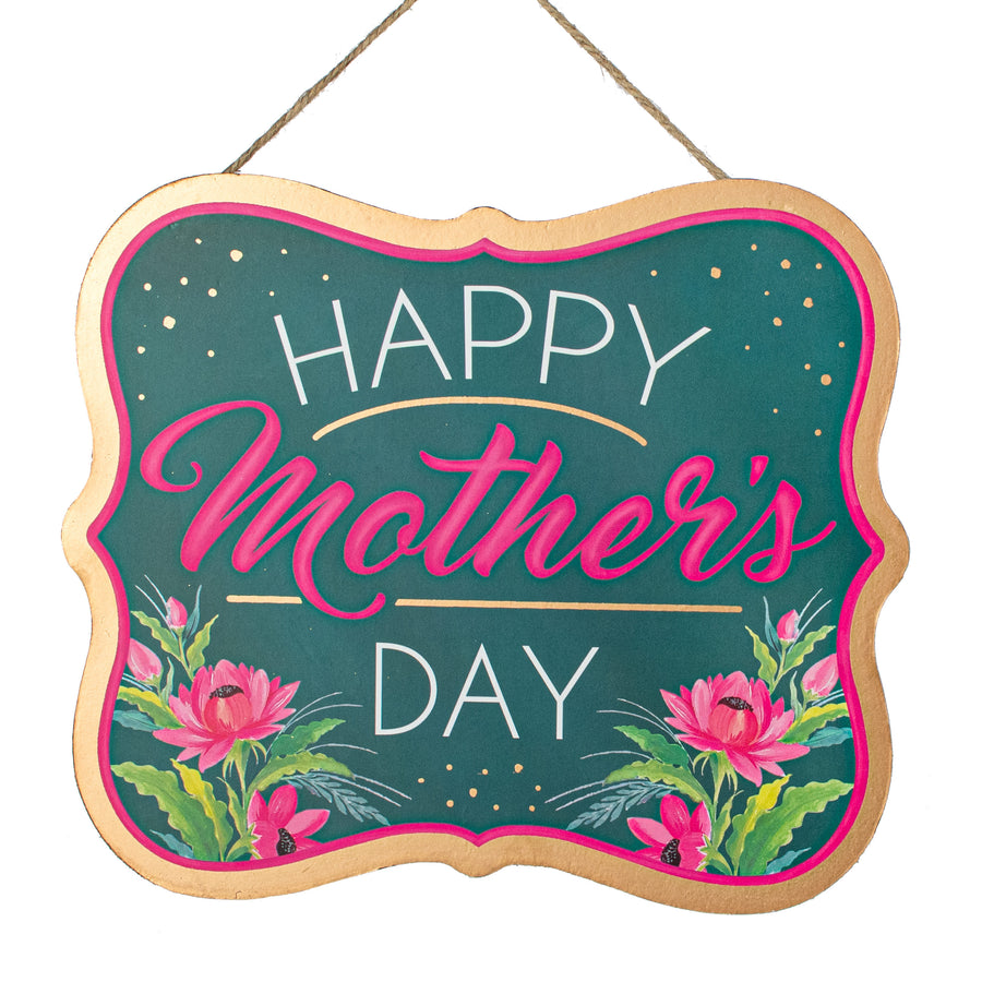 10" Scalloped Wooden Sign: Hot Pink Mother's Day