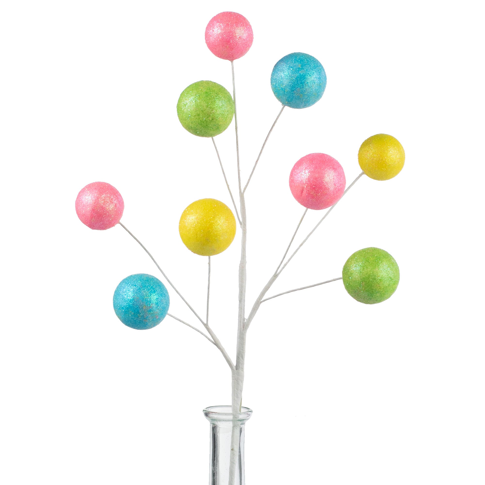 17" Glittered Gum-ball Spray: Pastel Multi