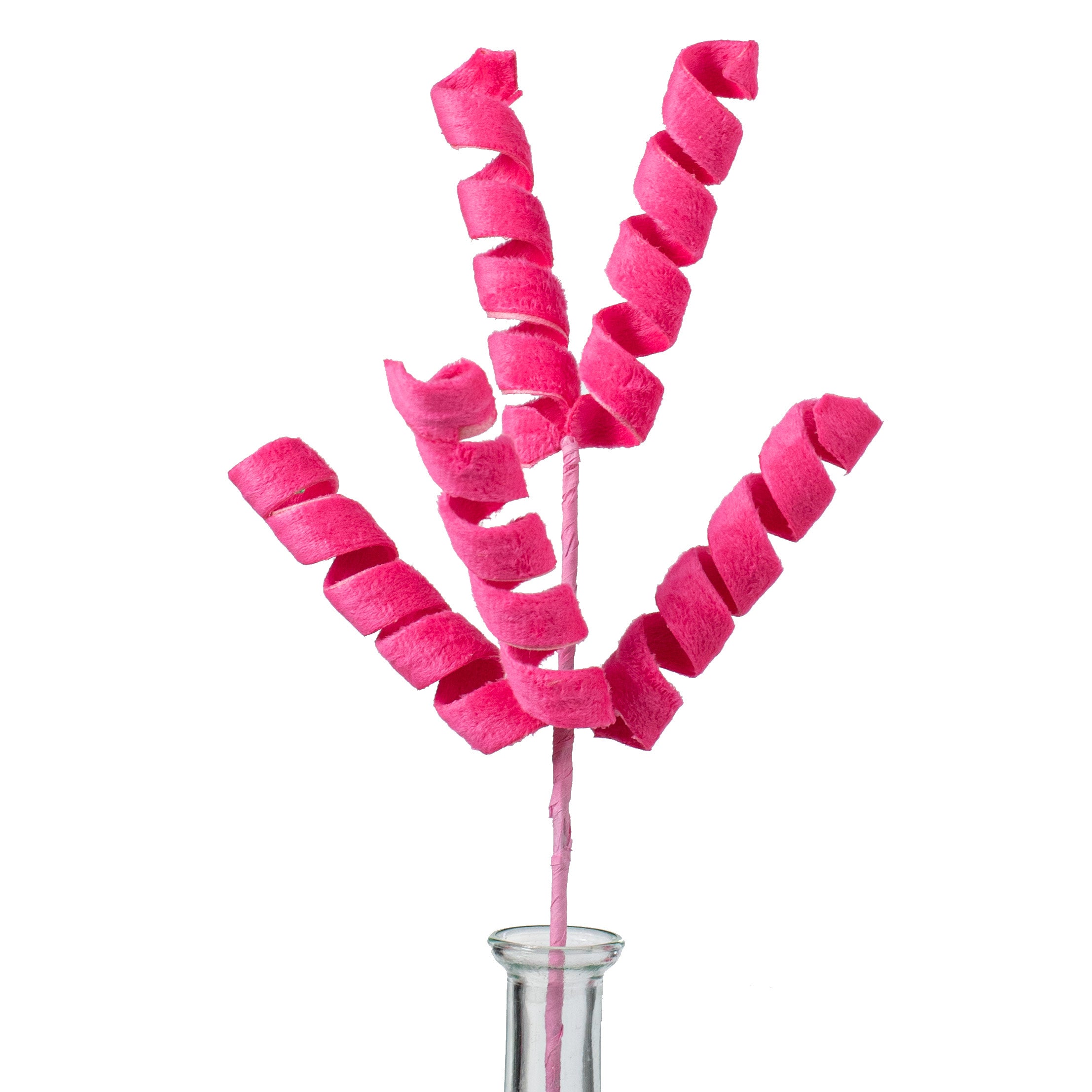 16" Fuzzy Curly Spray: Fuchsia Pink