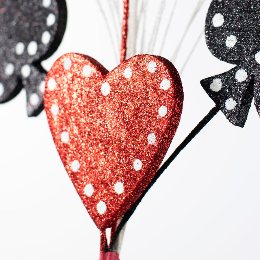 26" Playing Card Suits Spray: Red & Black