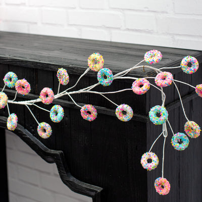 5' Pastel Rainbow Donut Garland