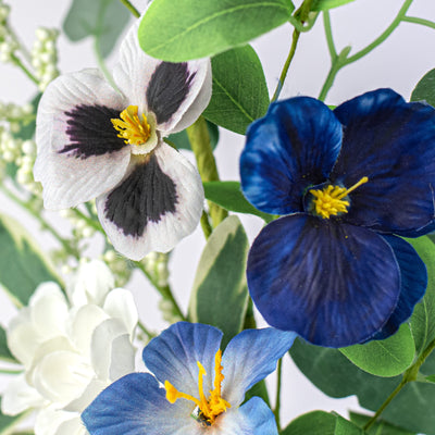 20" Pansy & Violet Flowers Pick