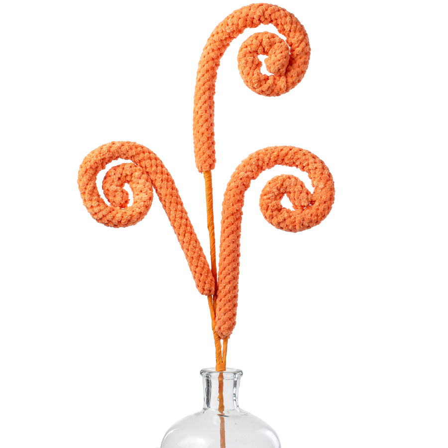 28" Terry Cloth Spiral Curly Spray: Orange