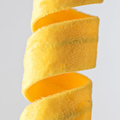 24" Fuzzy Curly Spray: Yellow